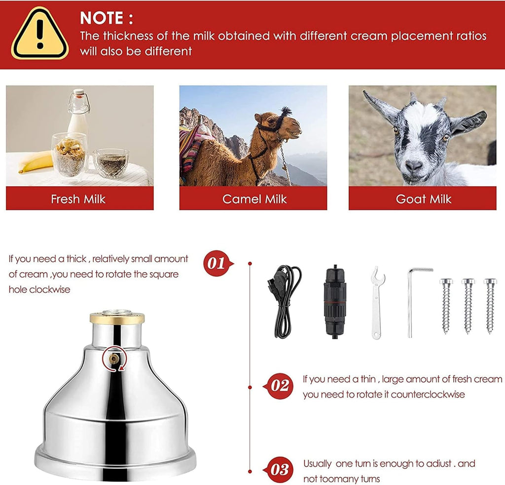 Electric Cream Separator Stainless Steel 50L/H for Cow and Goat Milk N55783