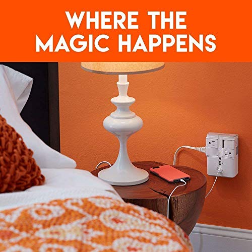 ECHOGEAR USB Wall Charger Surge Protector with 4 Pivoting AC Outlets & 2 USB Ports R922261