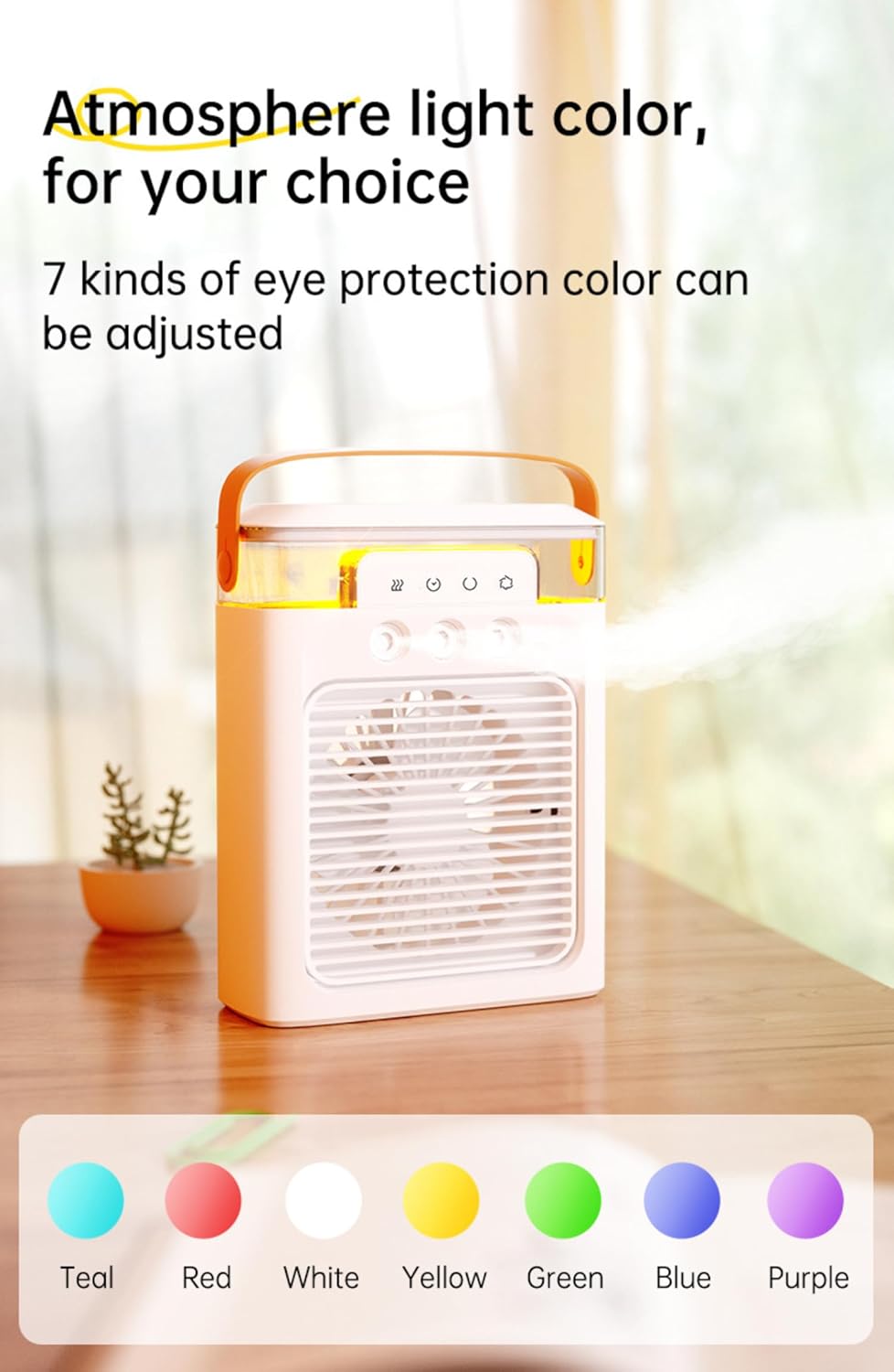 Mini Air Cooler Portable Evaporative Desktop Fan for Home Office Camping Car White V353