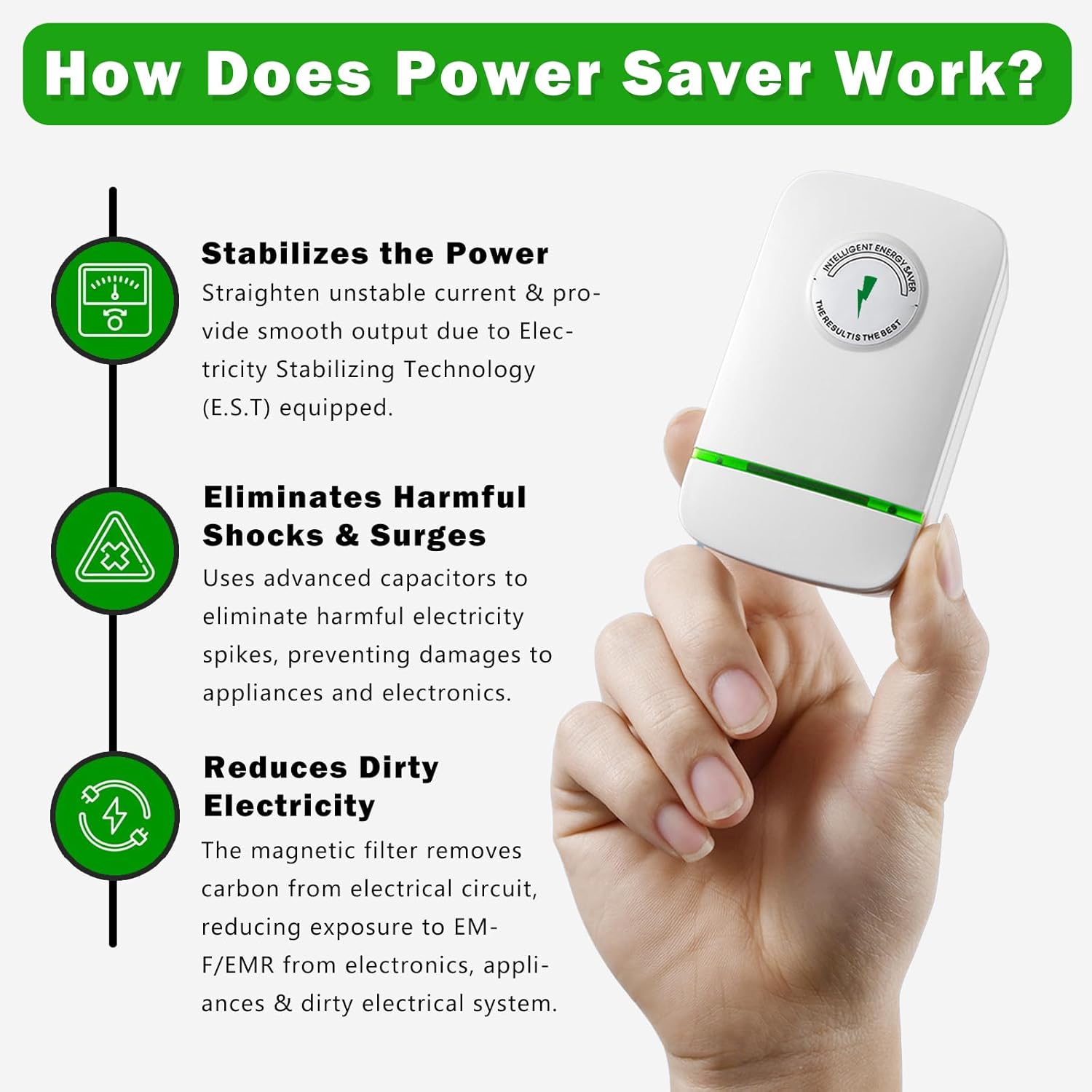 STOPWATT Energy Saving Device Smart Electricity Regulator US Plug 90V-250V 30KW (6 PCS) M325
