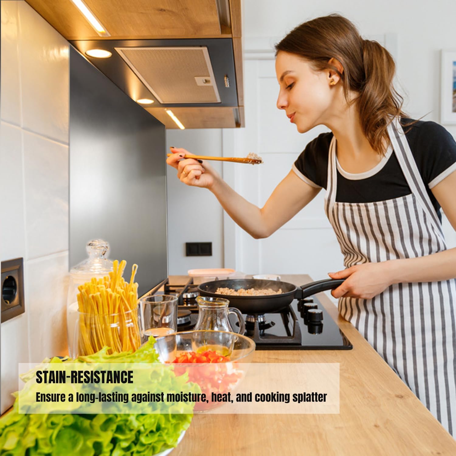 24" x 30" Stainless Steel Stove Backsplash, Reversible Splatter Guard for Range Hood U8570