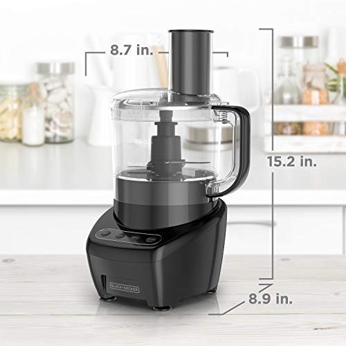 BLACK+DECKER 8-Cup Food Processor, Dishwasher Safe, Black H2519