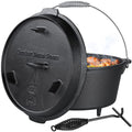 Dutch Oven, Cast Iron Dutch oven, with Lid Lifter Handle & stand and Dual Function Lid Griddle for Home Cooking BBQ Baking