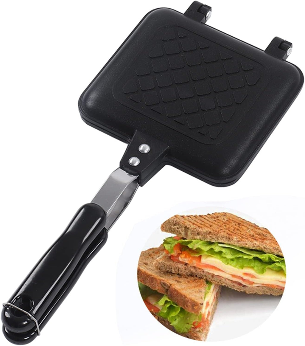Shipenophy Hot Sandwich Maker, Sandwich Baking Pan Breakfast Double Sided Frying Flat Bottom Nonstick Panini Maker, Hot Dog Toaster, Double Sided Frying Pan Kitchen Appliances and Cookware