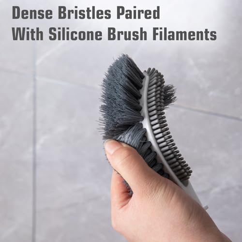 MMIOFANT Toilet Bowl Brush and Holder Set, Wall Mount Silicone Scrubber J724019