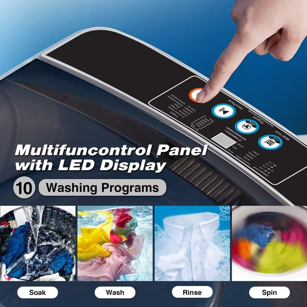 Compact Washer and Dryer Combo with LED Display, 10 Programs, 17.8LBS Z89912