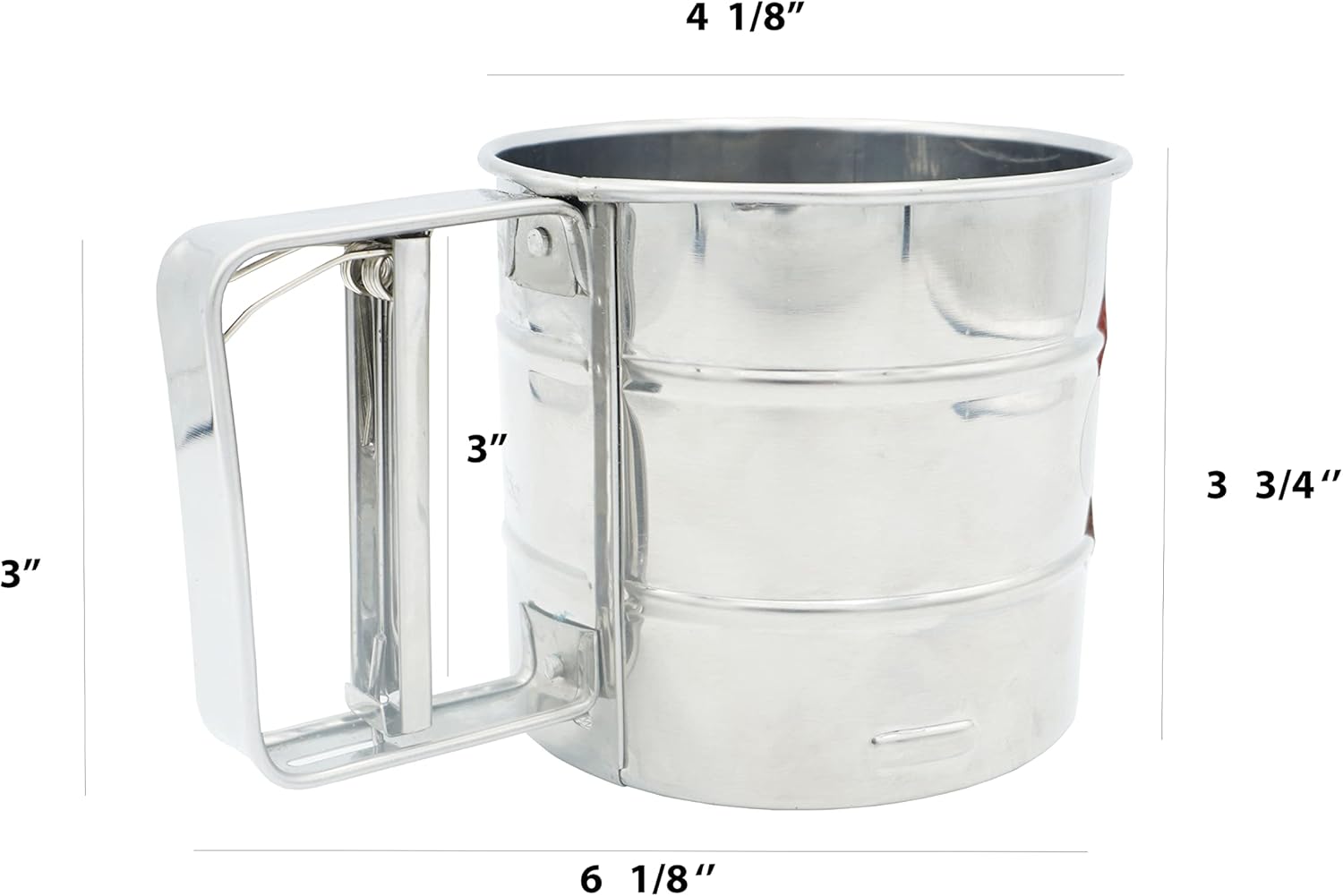 UNIWARE Flour Sifter, Stainless Steel Rotary Hand Crank, 2.5 Cup Double Layers Sieve I744