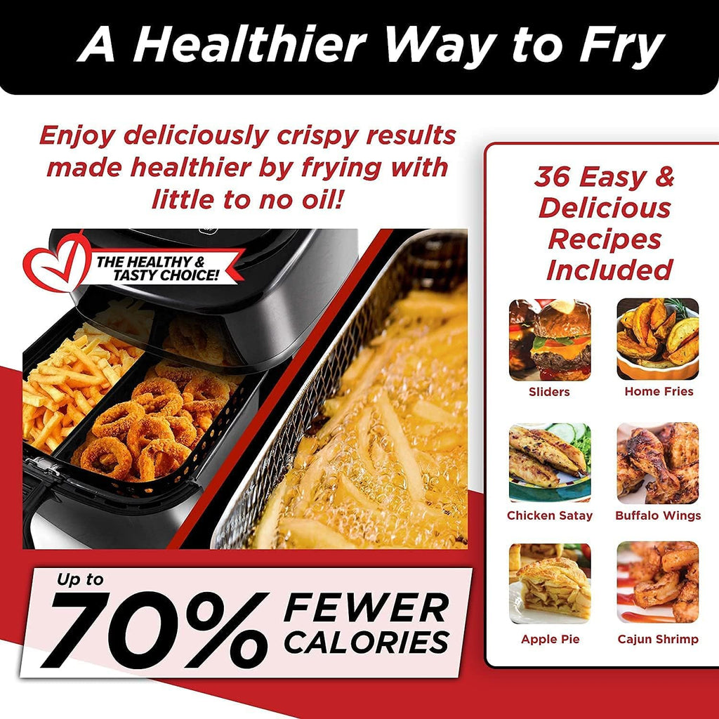 Nuwave Brio 6-Quart Digital Air Fryer with Non-Stick Baking Pan and Cooking Rack, Black G9833