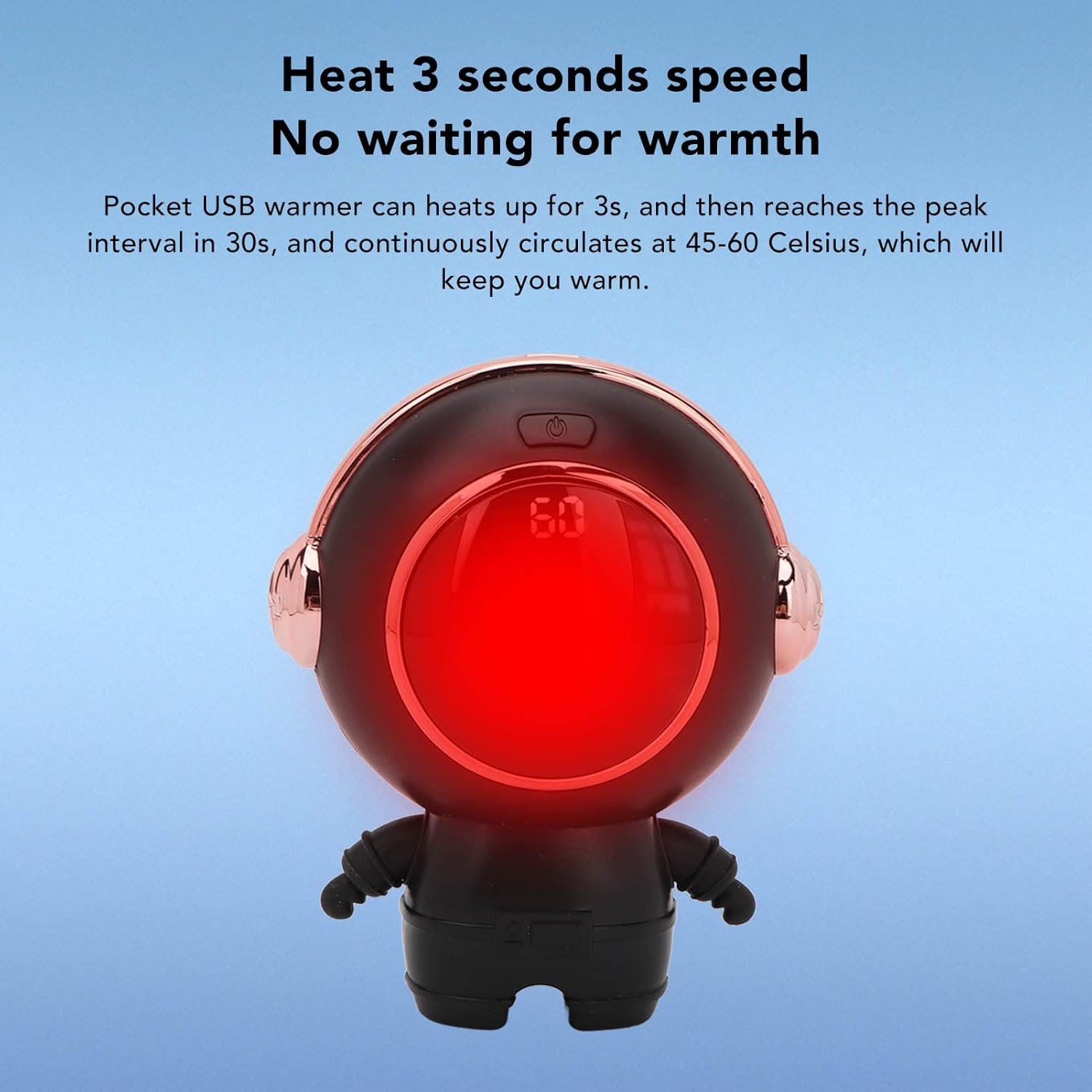 USB Rechargeable Portable Heater for Winter (Black) F3831
