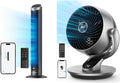 Dreo Smart Tower and Air Circulator Fans Bundle, 90° Oscillating Quiet Bladeless Room Fan with Remote and 13" Table Fan with Remote