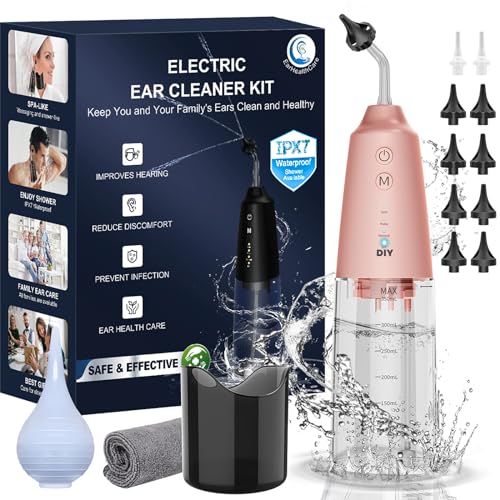 Electric Ear Wax Removal Kit Ear Flushing Kit for Adults, Safe DIY Water Powered Ear Cleaner, Deep Earwax Removal Tool Earify Ear Washer for Humans Ear Care Products, Gifts for Her Him
