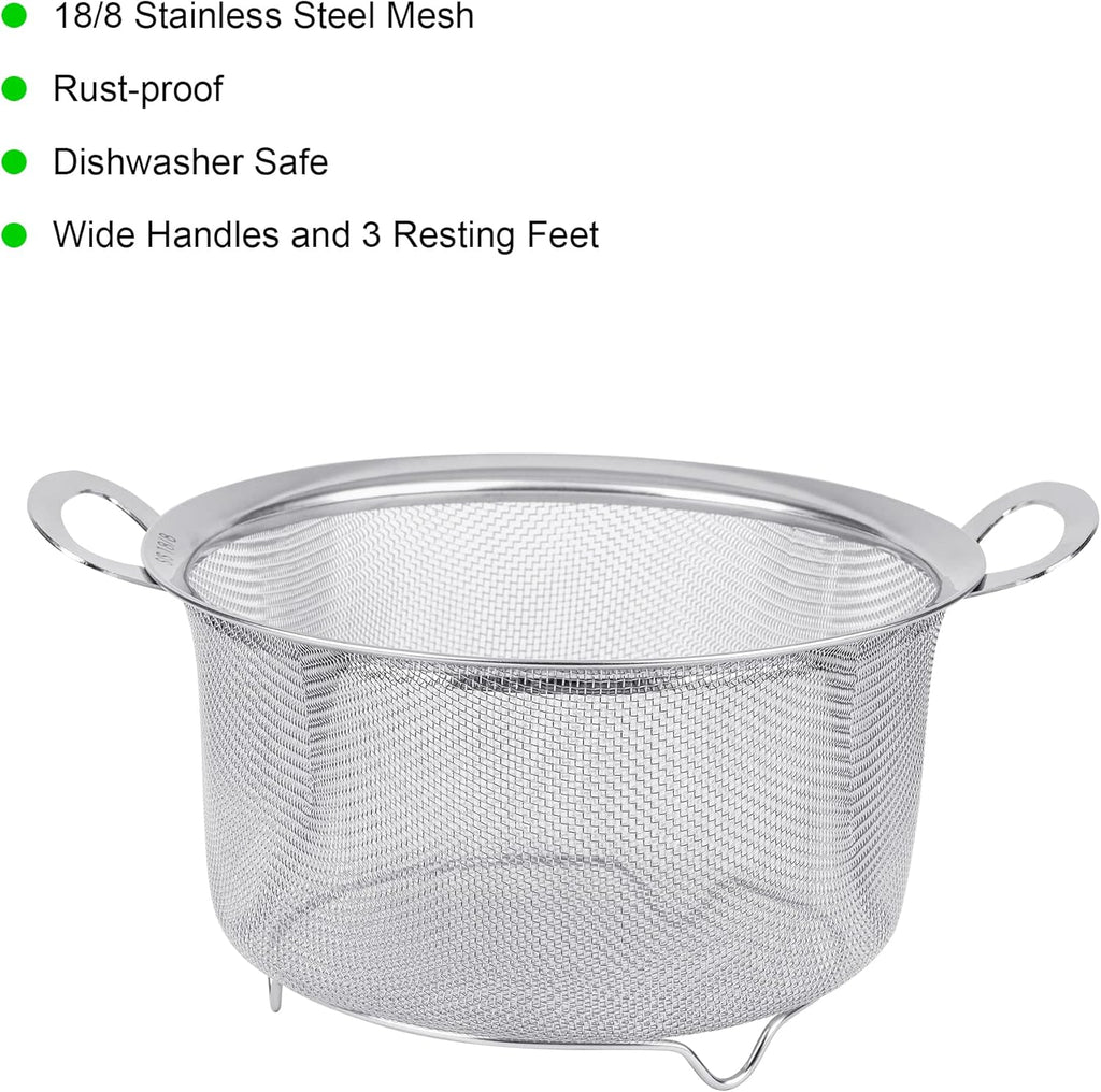 18/8 Stainless Steel Colander 2 Pack with Handles, Fine Mesh Strainer for Pasta and Vegetables X53096