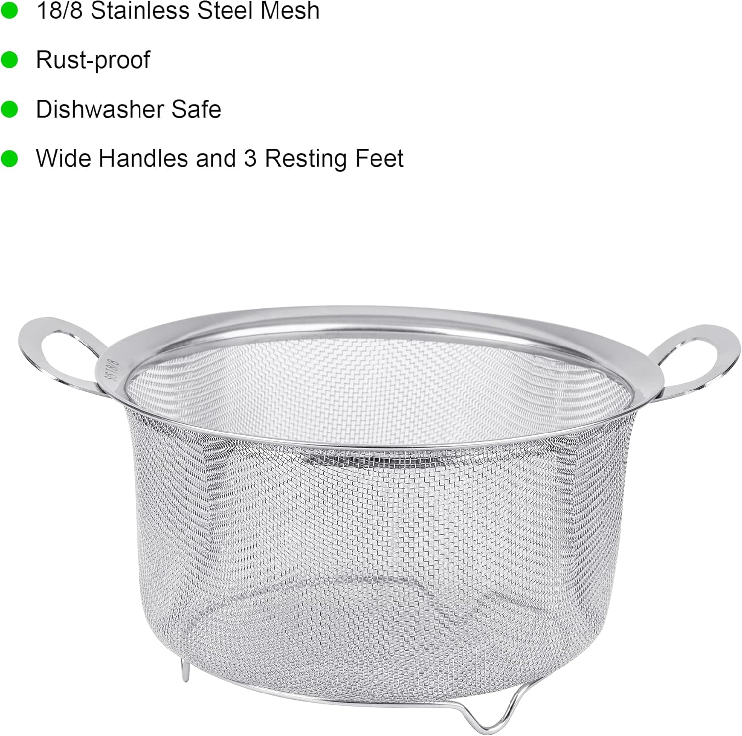 18/8 Stainless Steel Colander 2 Pack with Handles, Fine Mesh Strainer for Pasta and Vegetables X53096