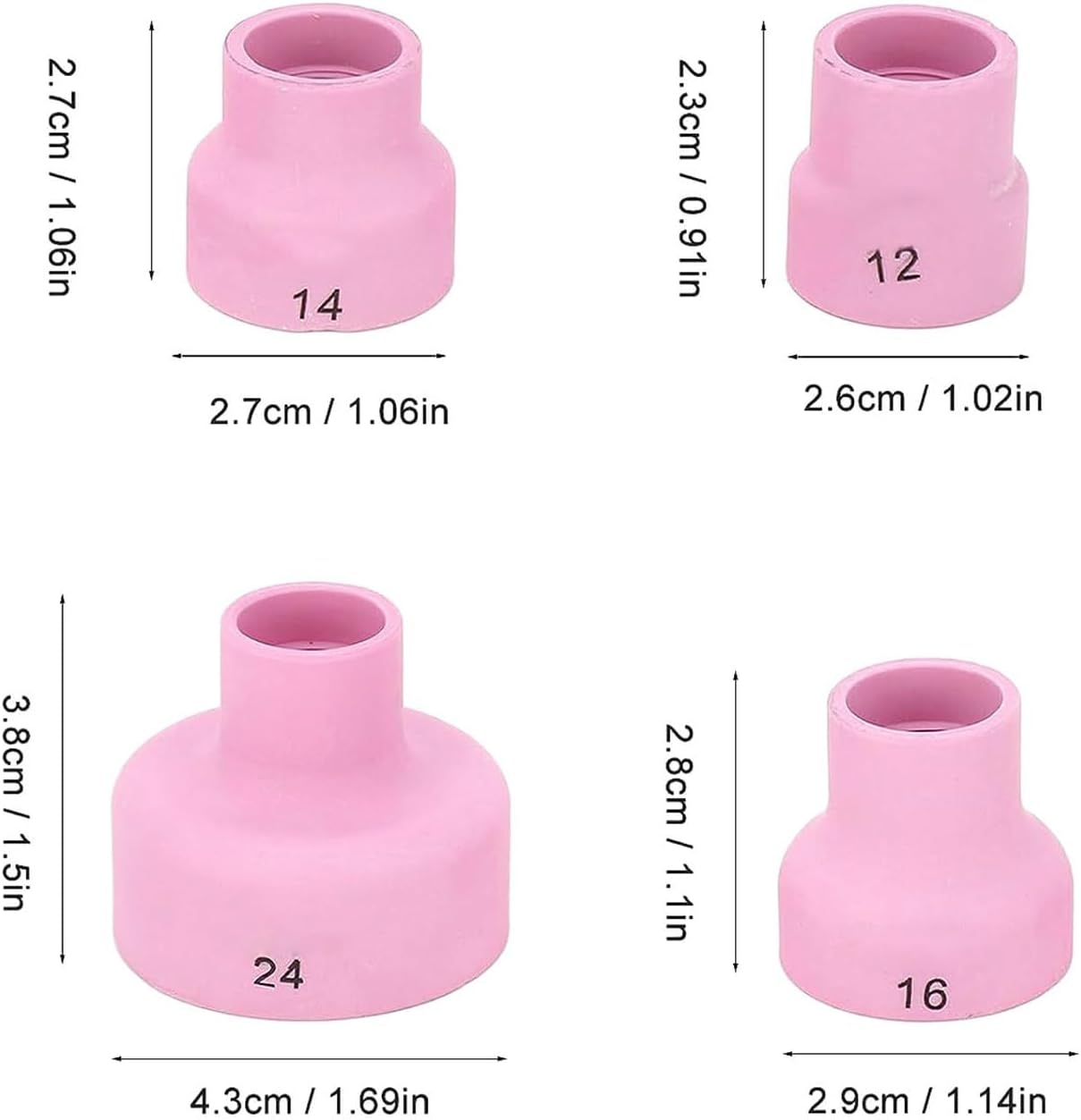 4 Pack TIG Welding Torch Ceramic Nozzles for WP9 20 25 17 18 26 R357686