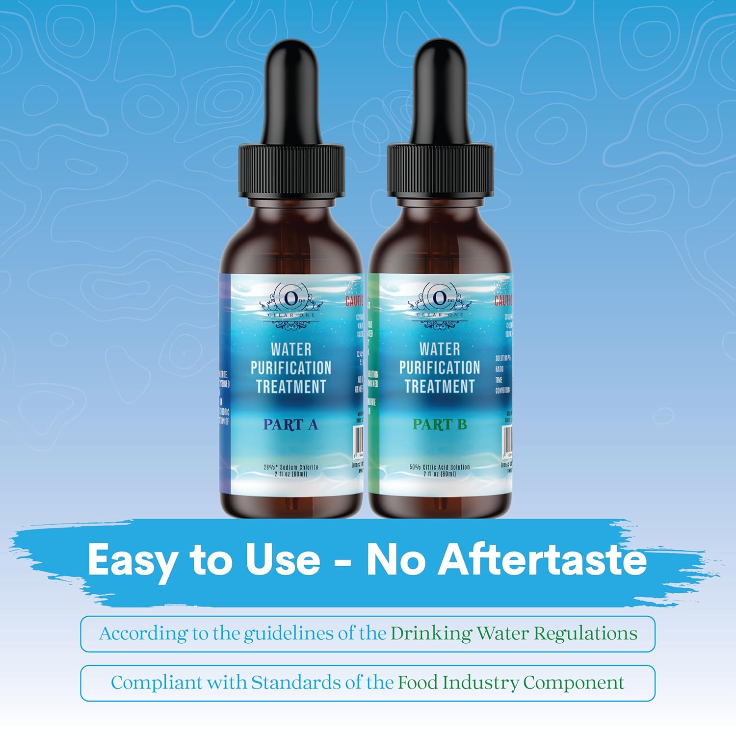 Chlorine Dioxide Kit 2 Part Liquid 1:1 Set Citric Acid 50% Sodium Solution 4oz J385089