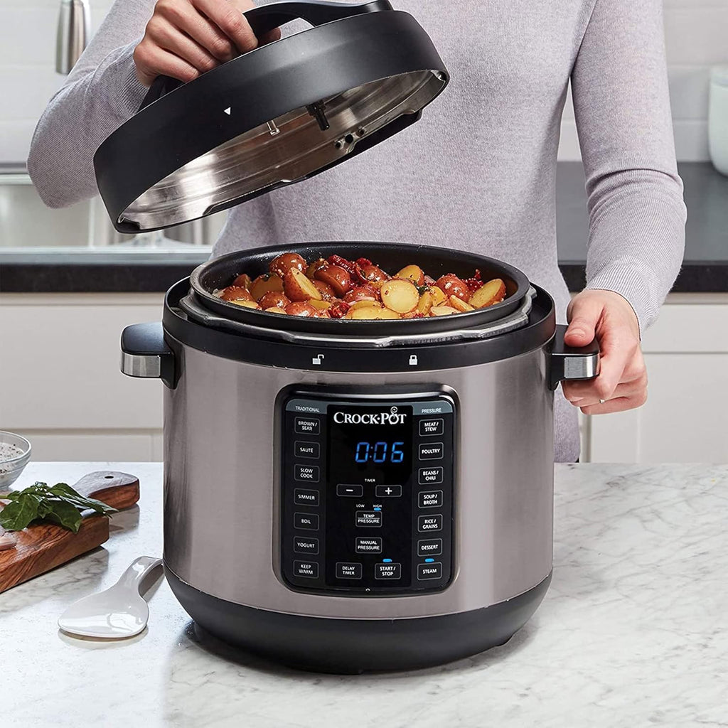 Crock-Pot 8-Quart Programmable Slow Cooker and Pressure Cooker, Black Stainless G80228