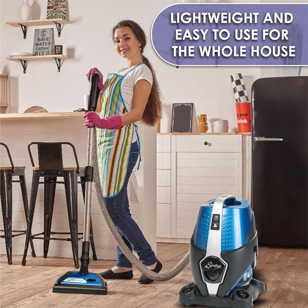 Sirena Bagless Vacuum Cleaner Premium Pack with Water Filtration, HEPA Filter and Turbo Brush L39909