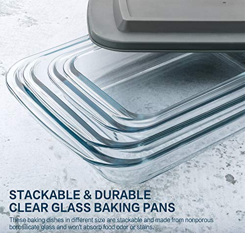 Glass Baking Dish Set with Plastic Lids, 8-Piece V3248