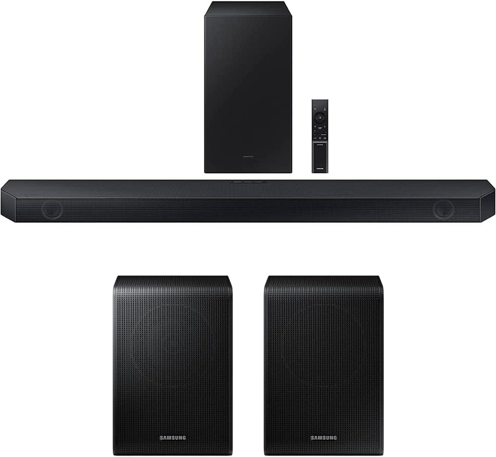 Samsung HW-Q60C 3.1ch Soundbar and Subwoofer with Dolby Atmos Bundle SWA-9200S Wireless Surround Speakers