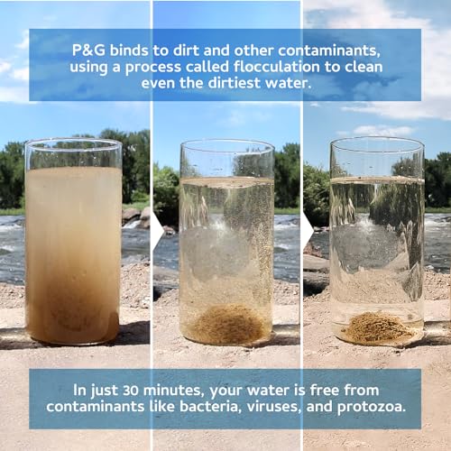 P&G Purifier of Water Portable Water Purification Powder Packets for Camping and Hiking D569