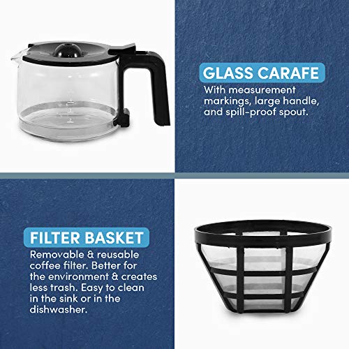 Elite Gourmet Automatic Drip Coffee Maker with Reusable Filter H225316