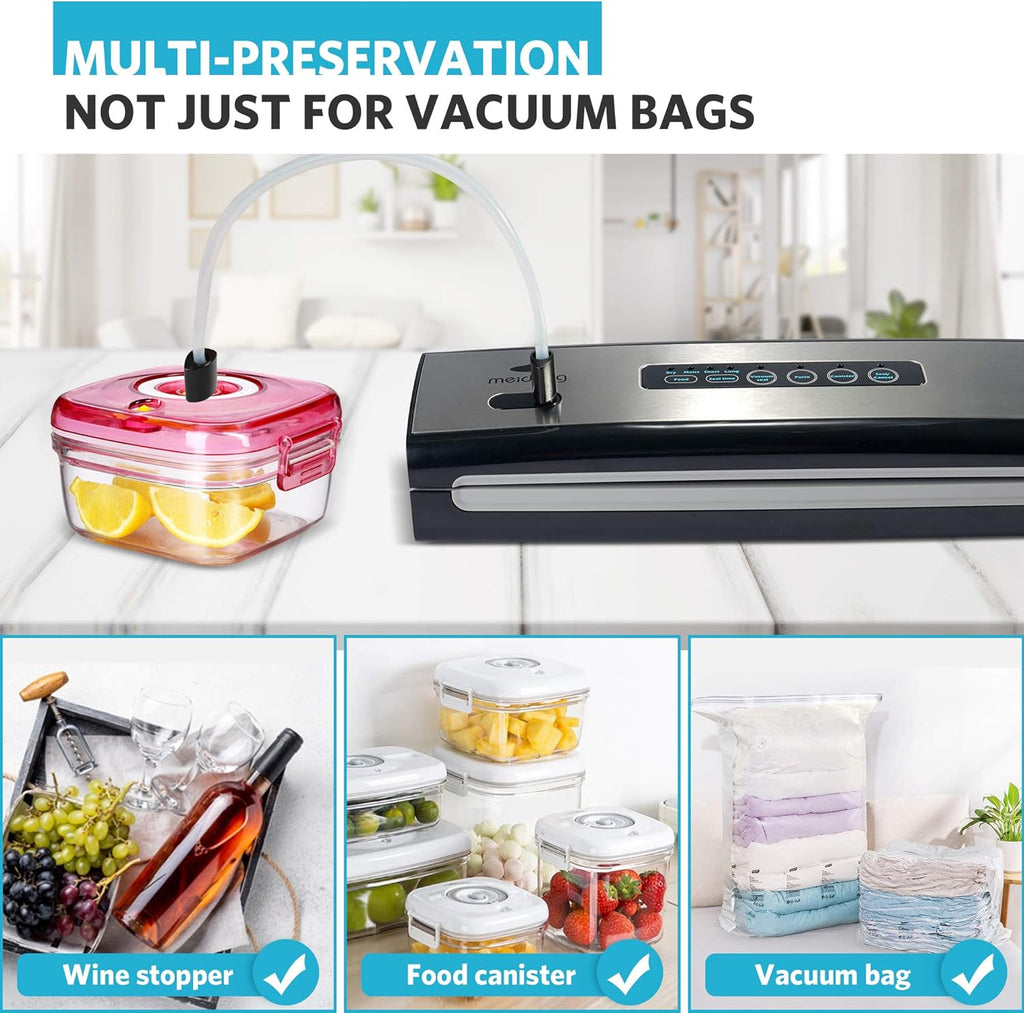 meidong Vacuum Sealer Machine with Starter Kit, Dry & Moist Food Modes H80053