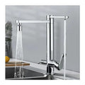 Chrome Kitchen Purified Faucets Dual Handles Cold Hot Water Mixer Crane Tap Filter 2 Spouts Rotation Tap,Faucet for Kitchen