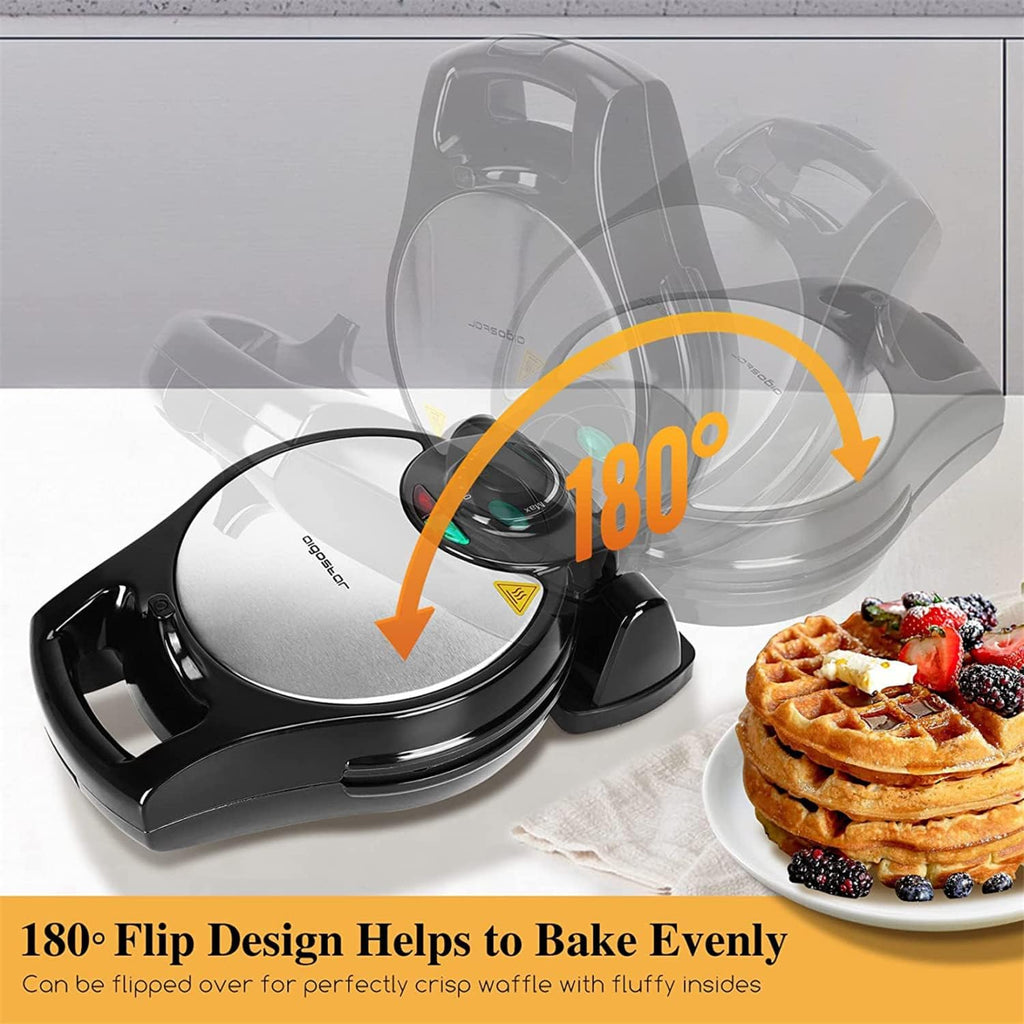 Aigostar Belgian Waffle Maker 8 Inch Non Stick, 1000W Sandwich Press Grill W975410