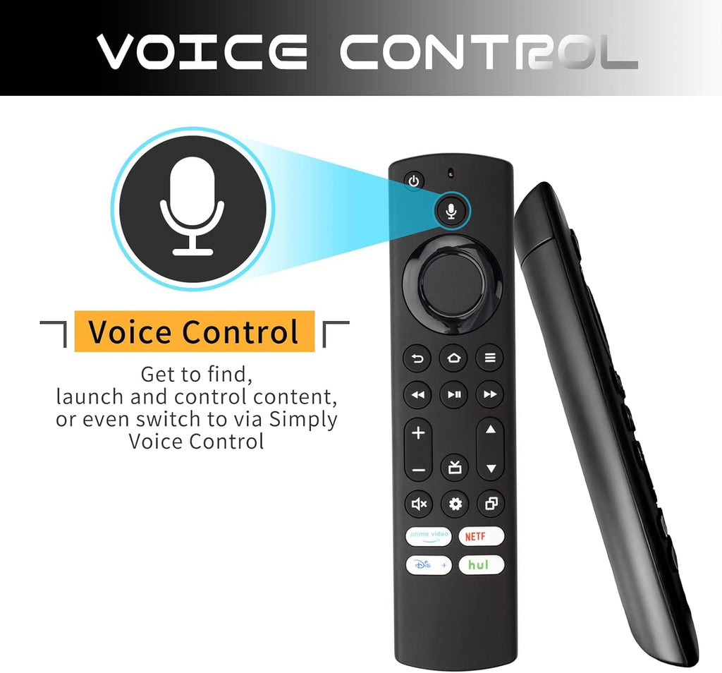 Replacement Voice Remote Control for Insignia, Toshiba, Pioneer, AMZ TV Cube and Omni TVs P24188