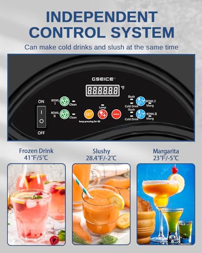 GSEICE Slushy Machine for Margaritas Daiquiris, 110V, Commercial & Home Use U3553