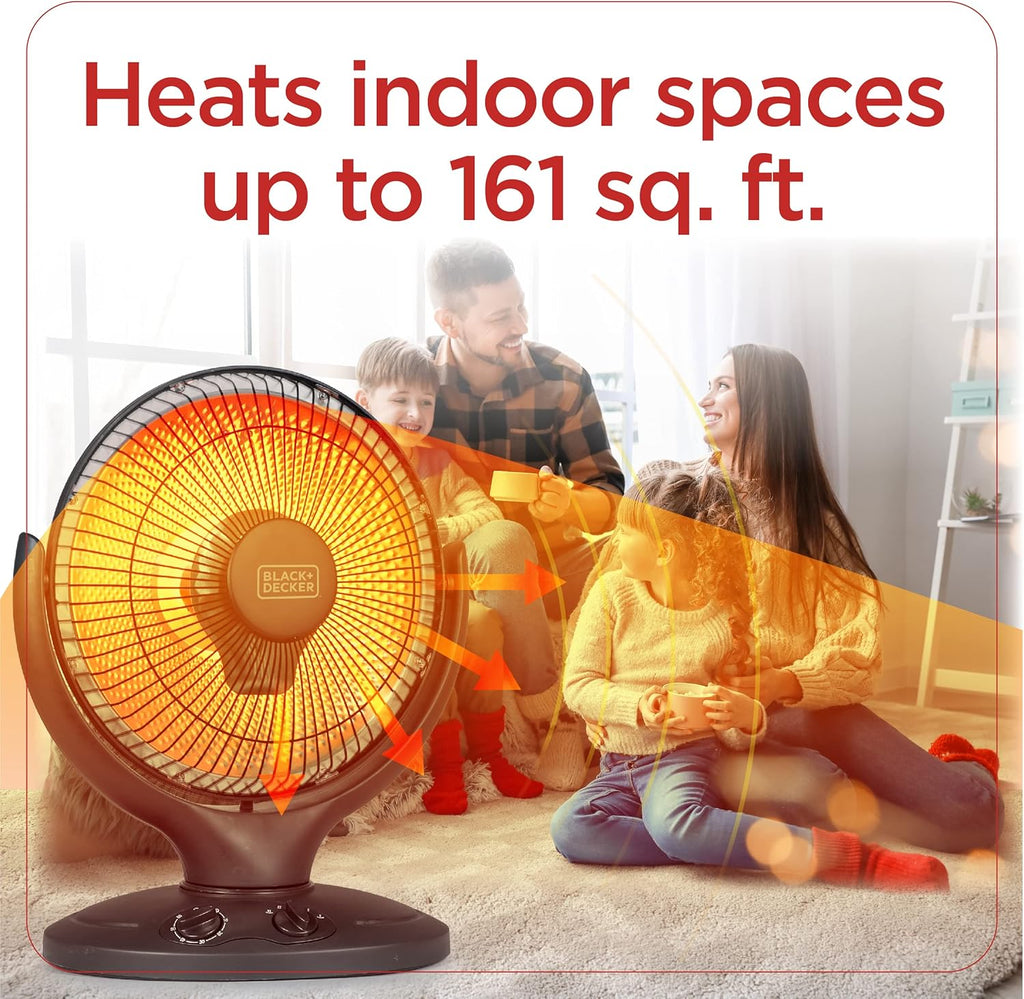 BLACK+DECKER Portable Oscillating Space Heater for Bedroom, Overheat Protection, Timer L36511