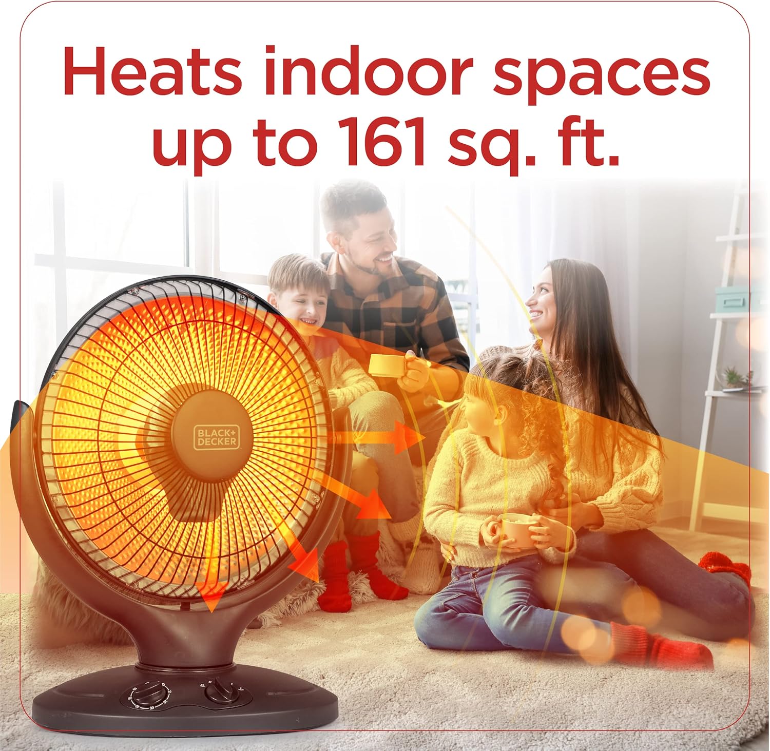BLACK+DECKER Portable Oscillating Space Heater for Bedroom, Overheat Protection, Timer L36511