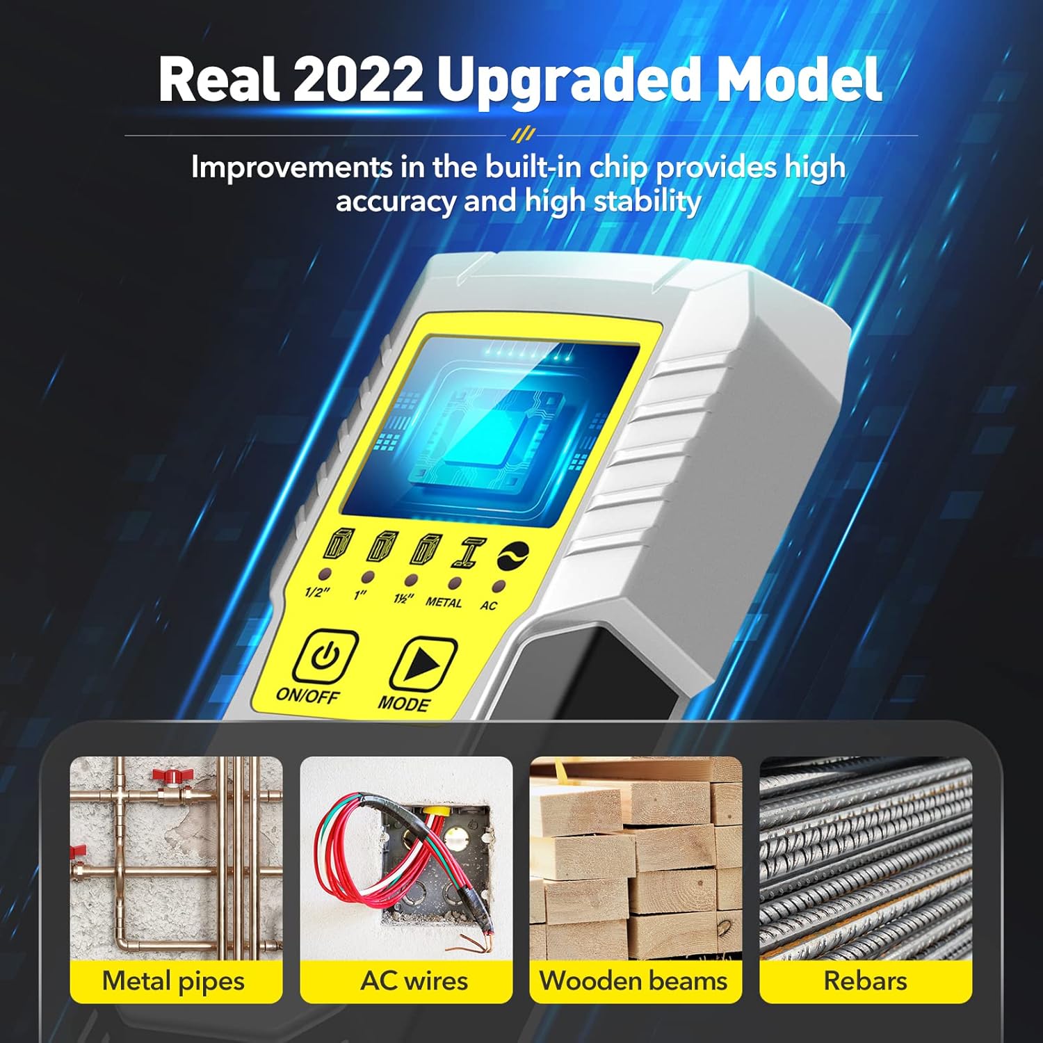 Stud Finder Wall Scanner 5 in 1 with LCD Display for Wood Metal AC Wire Detection Q684707