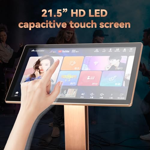 inandon-KV-V5 MAX Karaoke Machine with Wireless Microphone, 22" Touch Screen J1303