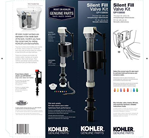 Kohler Genuine Part GP1138930 Silent Fill Toilet Fill Valve Kit Q76317