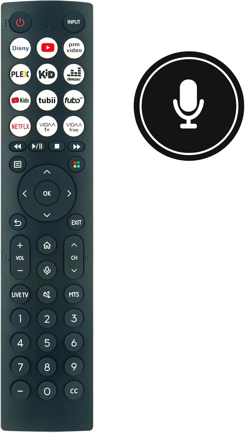 Hisense 55A6KV Voice Replacement Remote Control A7796