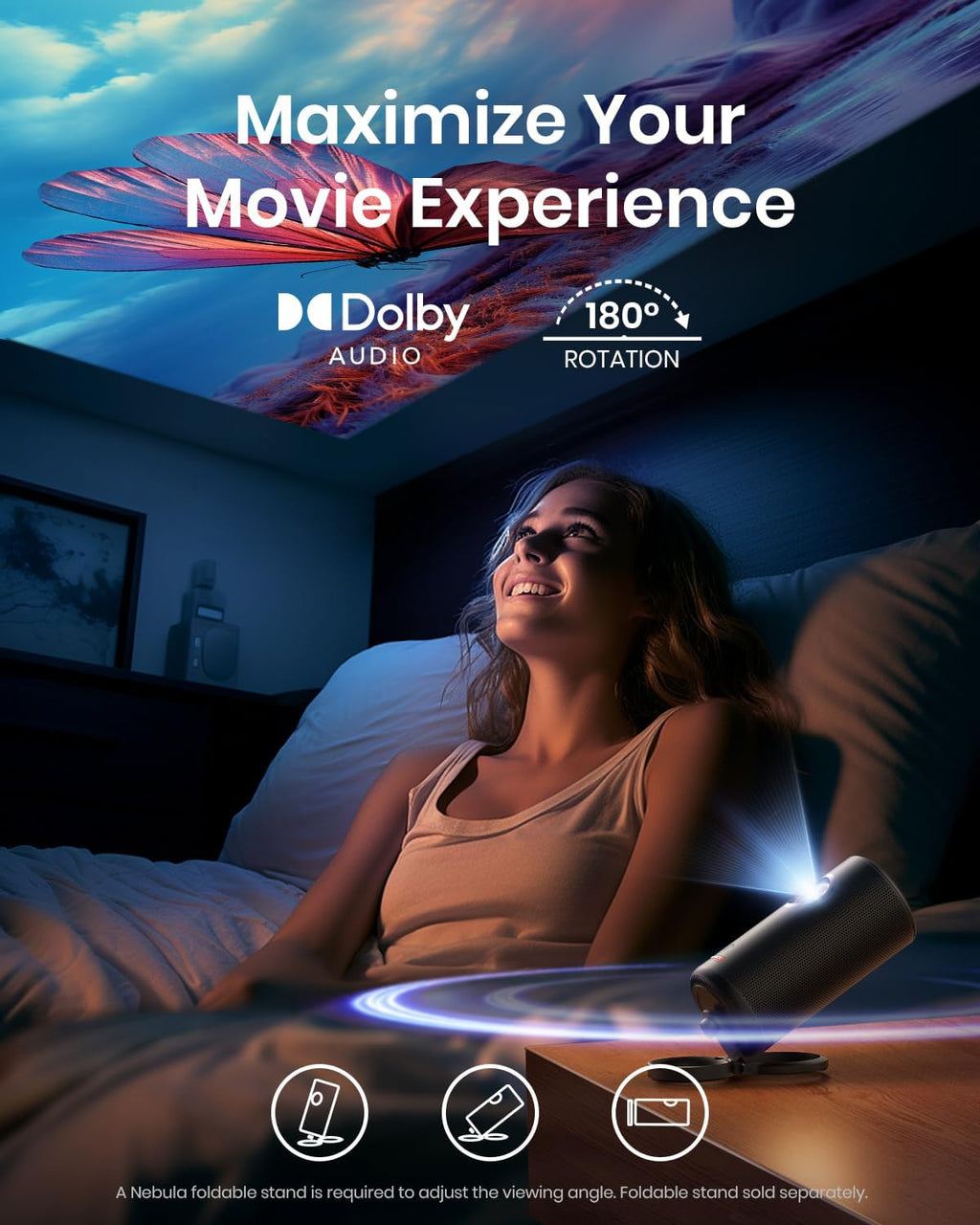 NEBULA by Anker Capsule 3 Laser 1080p Mini Smart TV Projector C135794