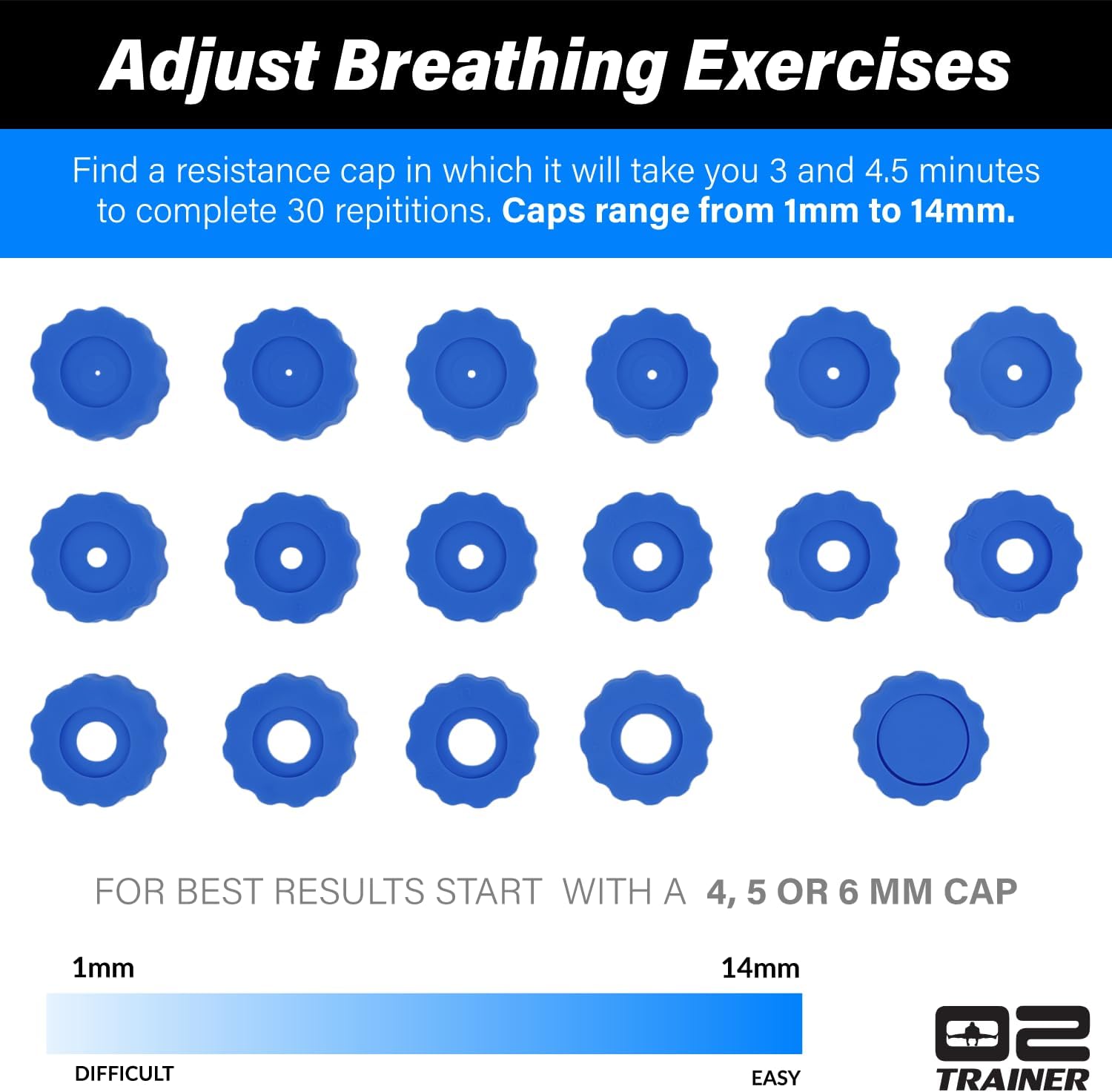 Bas Rutten O2 Inspiratory Muscle Training Device for Diaphragmatic Breathing, Portable, Blue Y16261