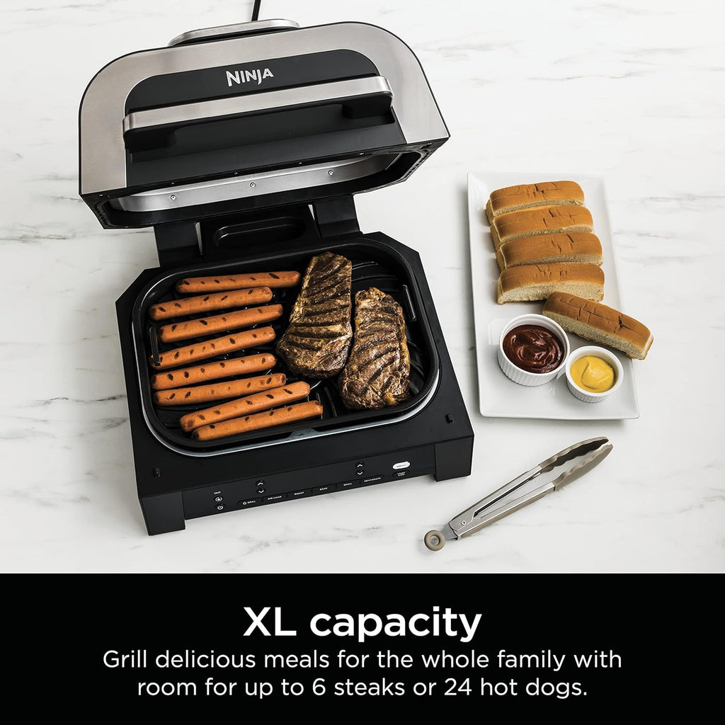 Ninja DG551 Foodi Smart XL 6-in-1 Indoor Grill with Air Fry, Black/Silver D989