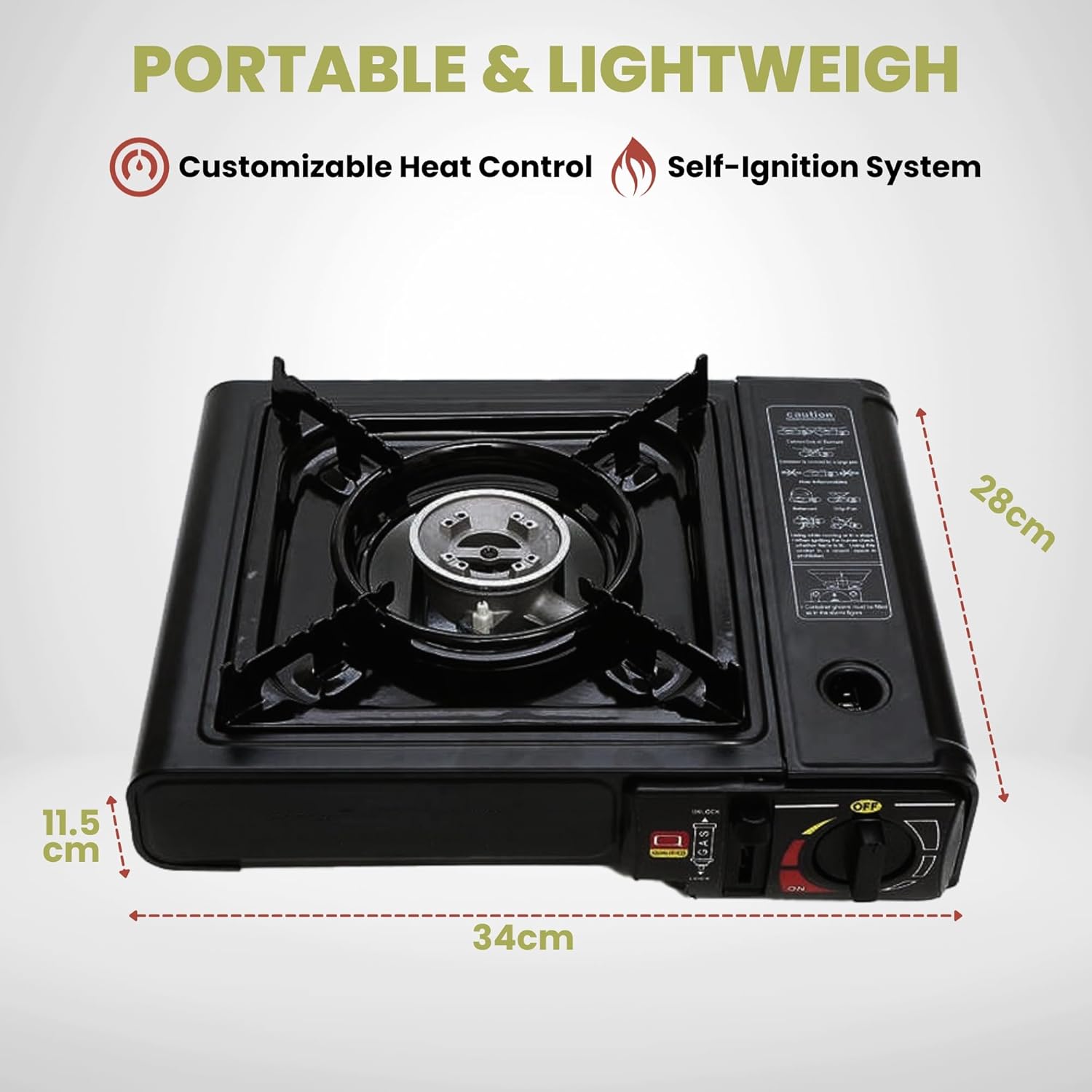 Portable Camping Stove 10,000 BTU Dual Fuel Butane and Propane H6351