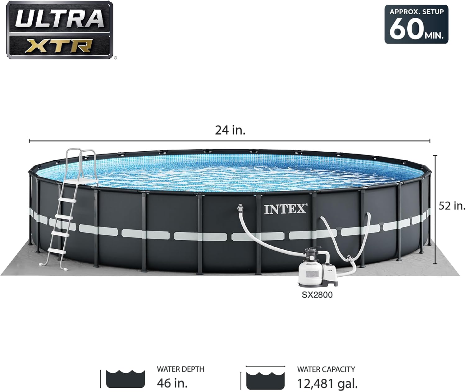 INTEX Ultra XTR Deluxe Above Ground Swimming Pool Set 24ft x 52in N661