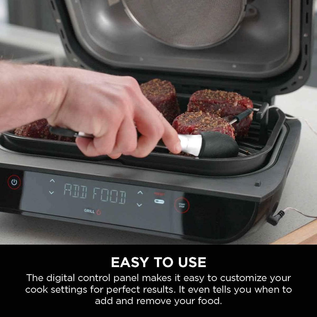 Ninja FG551 Foodi Smart XL 6-in-1 Indoor Grill with Air Fry, Black/Silver D573