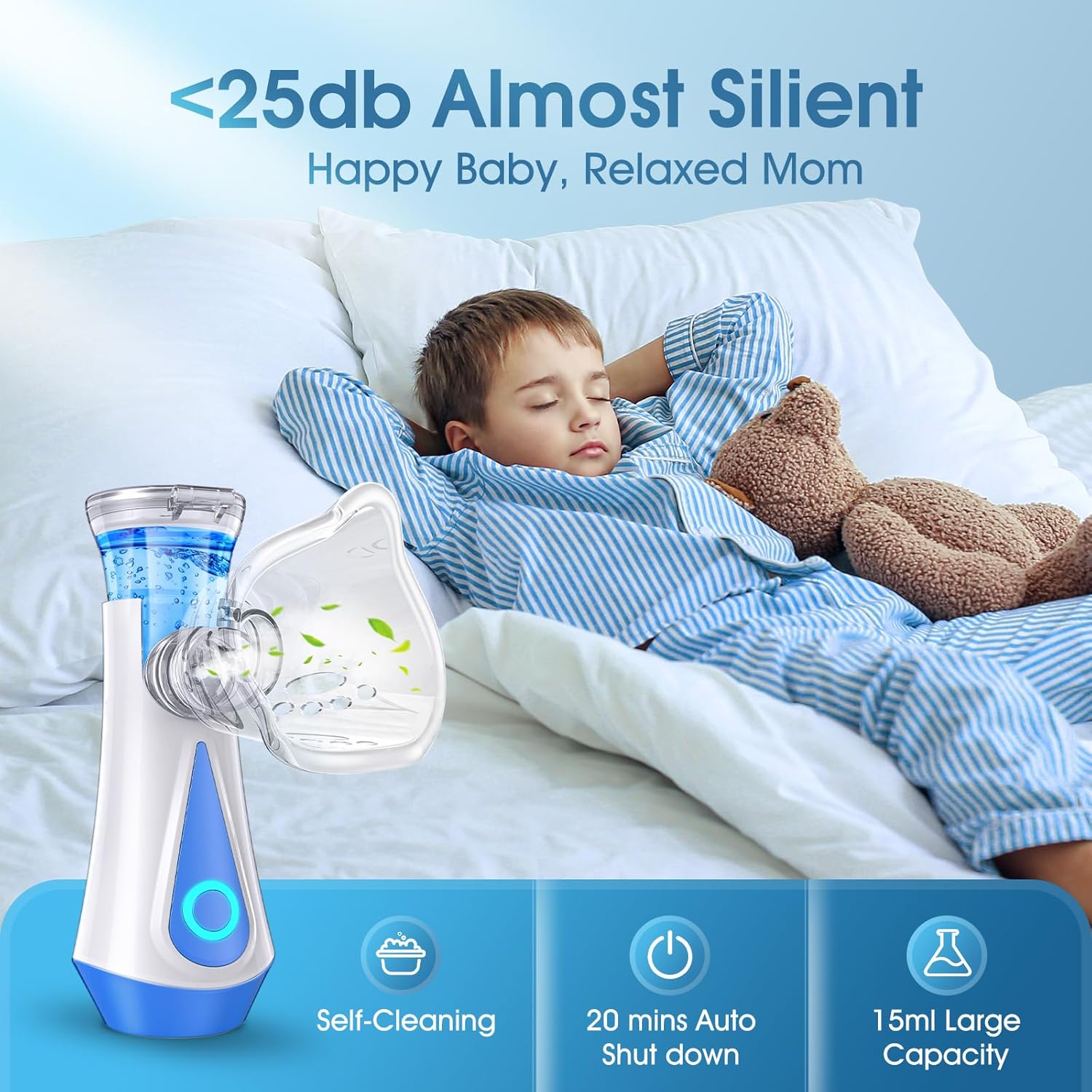 Portable Nebulizer for Adults Kids, USB Rechargeable Mesh Y371048