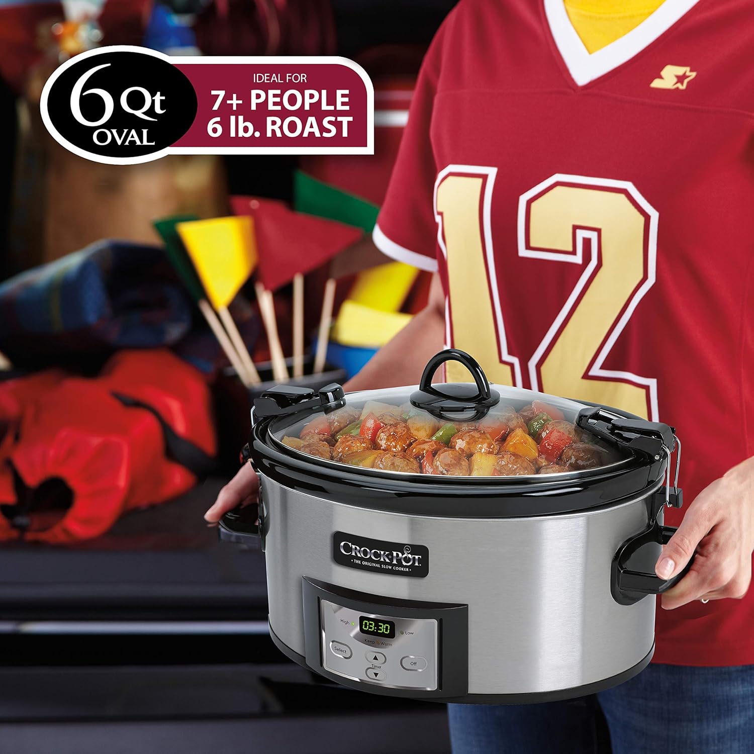 Crock-Pot 6 Quart Programmable Slow Cooker with Digital Timer, Stainless Steel D211