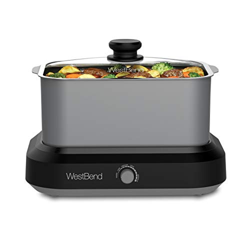West Bend Slow Cooker Large Capacity Non-stick Variable Temperature Control Includes Travel Lid and Thermal Carrying Case