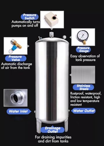 185 Gal Pressure Tank Stainless Steel for Well Pump M31860
