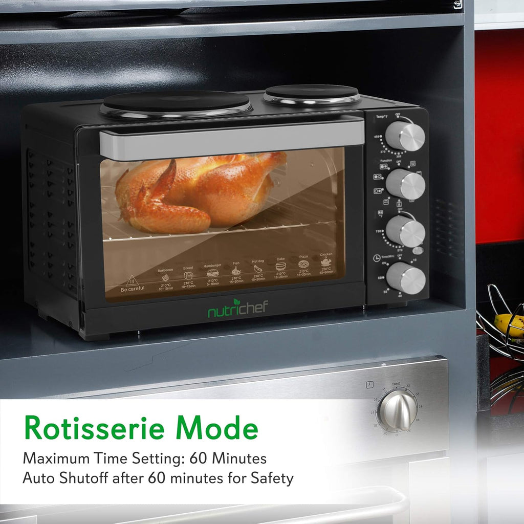 Nutrichef 30 Quart Convection Oven & 2 Burner Cooker V5848