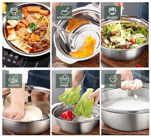 POJORY Stainless Steel Colander with Easy Grip F3821