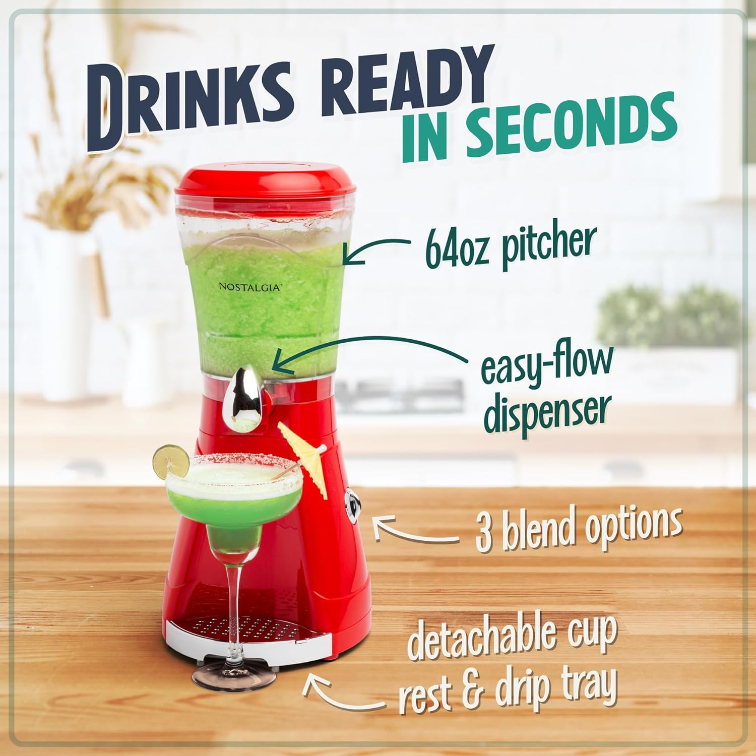 Nostalgia Margarita Machine - Red 64-Ounce Blender H2624