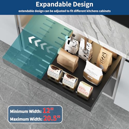 CHENDY Pull Out Cabinet Organizer, Expandable Heavy Duty Slide Out Drawers W24803